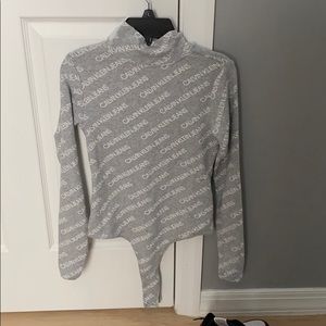 Calvin Klein Grey Turtle Neck Bodysuit